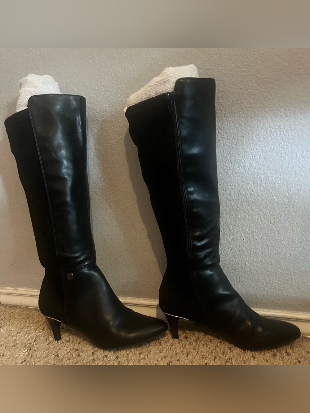 Alfani Hakuu Black Extended Calf Knee High Boots 9WC